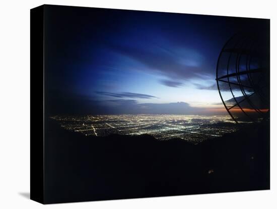 Twilight Shot of Los Angeles Seen from Top of Mount Wilson Ktla Tv Helicopter Dish, CA, 1959-Ralph Crane-Premier Image Canvas