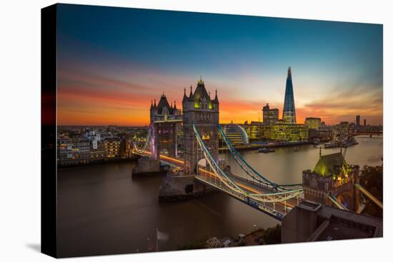 Twilight, Tower Bridge and the Shard at Sunset-Katherine Young-Premier Image Canvas