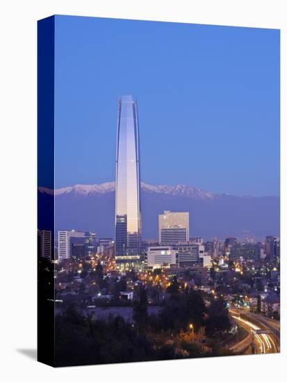 Twilight view from the Parque Metropolitano towards the high raised buildings with Costanera Center-Karol Kozlowski-Premier Image Canvas