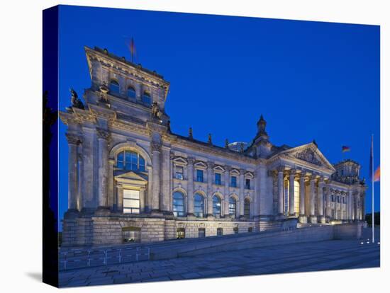 Twilight View of the Front Facade of the Reichstag Building in Tiergarten, Berlin, Germany-Cahir Davitt-Premier Image Canvas