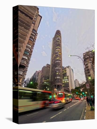 Twilight view of the Ipiranga Avenue and the Edificio Italia, City of Sao Paulo, State of Sao Paulo-Karol Kozlowski-Premier Image Canvas