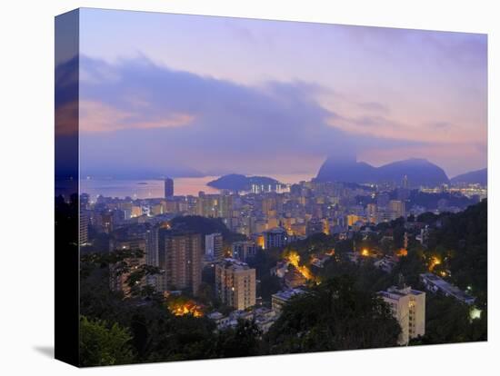 Twilight view over Laranjeiras towards Sugarloaf Mountain, Pereira da Silva, Rio de Janeiro, Brazil-Karol Kozlowski-Premier Image Canvas