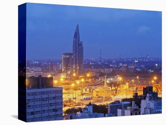 Twilight view towards the Antel Tower, Montevideo, Uruguay, South America-Karol Kozlowski-Premier Image Canvas