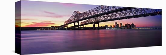 Twins Bridge over a River, Crescent City Connection Bridge, River Mississippi, New Orleans-null-Premier Image Canvas