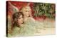 Two Angels Admire the Decorated Tree-null-Stretched Canvas