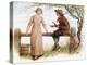 'Two at a stile' by Kate Greenaway-Kate Greenaway-Premier Image Canvas