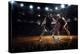 Two Basketball Players in Action in Gym Panorama View-Eugene Onischenko-Premier Image Canvas