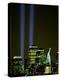 Two Beams of Light Light up the Sky Above Manhattan from Near the Site of the World Trade Center-null-Premier Image Canvas