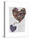 Two Butterfly Hearts-Fab Funky-Stretched Canvas