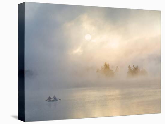Two Canoers Paddling, Cranberry Lake, Adirondack State Park, New York, USA-Charles Sleicher-Premier Image Canvas