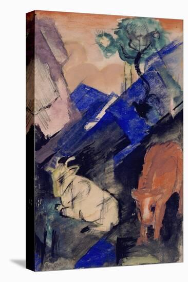 Two Cattle in a Hilly Landscape, 1913-Franz Marc-Premier Image Canvas