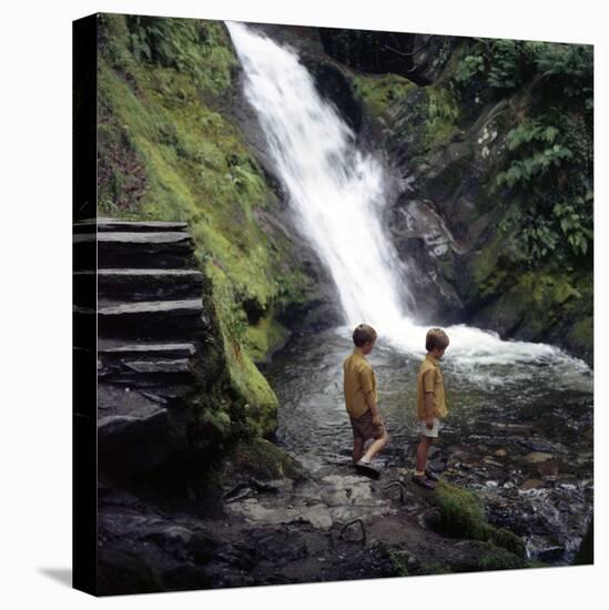 Two Children at a Pool, Dolgoch Falls, Tal-Y-Llyn Valley, Snowdonia National Park, Wales, 1969-Michael Walters-Premier Image Canvas