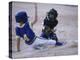 Two Children Playing Baseball-null-Premier Image Canvas