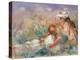 Two Children Seated among Flowers, 1900 (Oil on Canvas)-Pierre Auguste Renoir-Premier Image Canvas