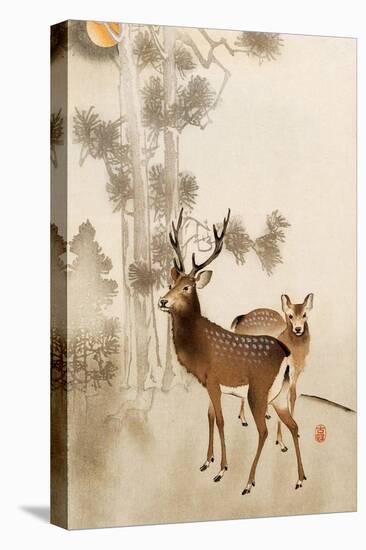 Two Deer, Pine and Moon-Koson Ohara-Premier Image Canvas