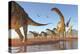 Two Deinocheirus Move Along with a Herd of Argentinosaurus-null-Stretched Canvas