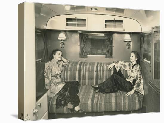 Two Dressed-Up Women in Trailer-null-Stretched Canvas