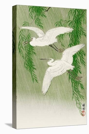 Two Egrets and Willow Tree-Koson Ohara-Premier Image Canvas