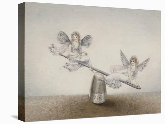 Two Fairies Playing See-Saw on a Needle Resting on a Thimble-Amelia Jane Murray-Premier Image Canvas