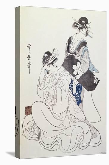 Two Female Figures-Kitagawa Utamaro-Premier Image Canvas