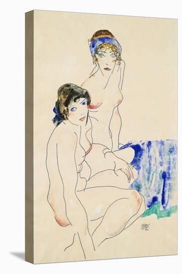 Two Female Nudes by the Water-Egon Schiele-Premier Image Canvas