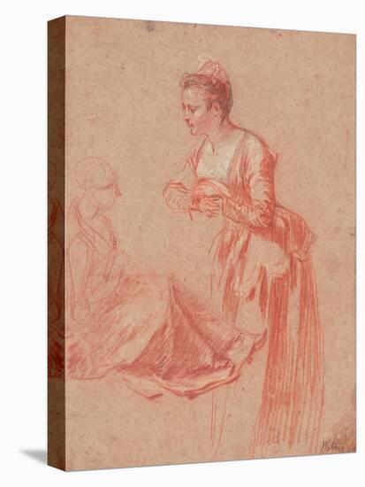 Two Figure Studies of a Young Woman, C. 1716-Jean Antoine Watteau-Premier Image Canvas