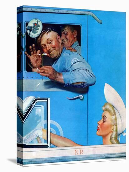 "Two Flirts", July 26,1941-Norman Rockwell-Premier Image Canvas