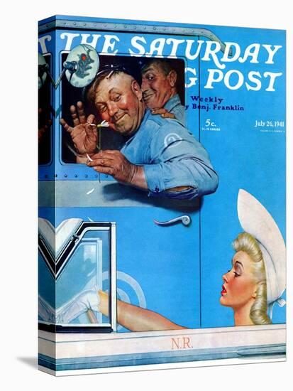 "Two Flirts" Saturday Evening Post Cover, July 26,1941-Norman Rockwell-Premier Image Canvas