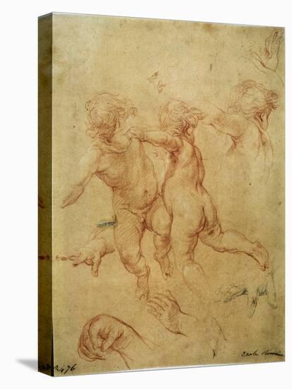 'Two flying putti', study, 1740s-Pompeo Batoni-Premier Image Canvas