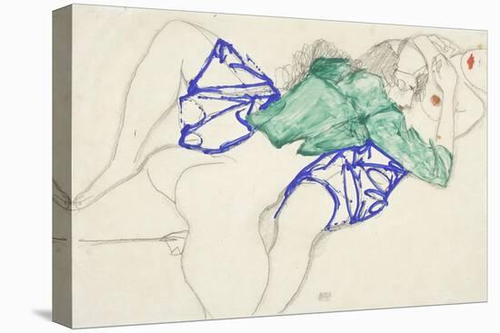 Two Friends, Reclining (Tenderness), 1913 (Pencil and Tempera on Paper)-Egon Schiele-Premier Image Canvas