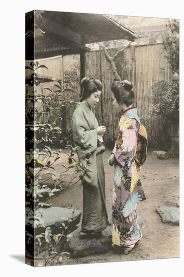 Two Geishas Talking-null-Stretched Canvas