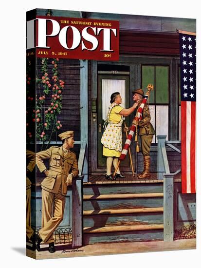 "Two Generations of Vets," Saturday Evening Post Cover, July 5, 1947-Stevan Dohanos-Premier Image Canvas