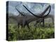 Two Giant Diplodocus Herbivore Dinosaurs Grazing During the Jurassic Period on Earth-Stocktrek Images-Premier Image Canvas