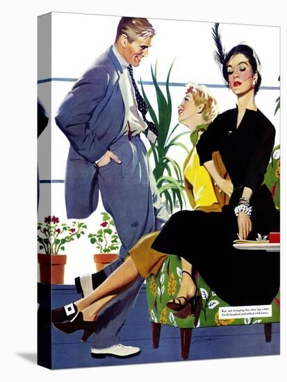 Two Girls At Once - Saturday Evening Post "Men at the Top", November 8, 1952 pg.39-Perry Peterson-Premier Image Canvas