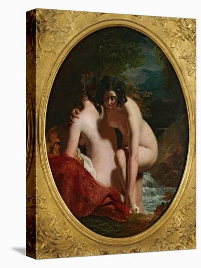 Two Girls Bathing (Oil on Panel)-William Etty-Premier Image Canvas