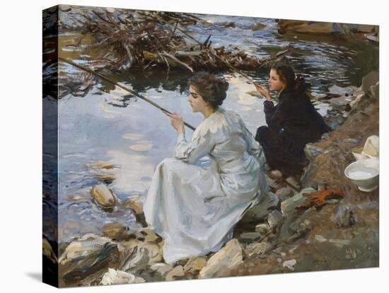 Two Girls Fishing, 1912 (Oil on Canvas)-John Singer Sargent-Premier Image Canvas
