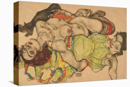 Two Girls Lying Entwined, 1915-Egon Schiele-Premier Image Canvas