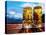 Two Glasses of Beer with Mountains-Markus Bleichner-Stretched Canvas