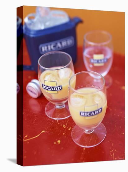 Two Glasses of Pernod with Ice and Jug of Ice Cubes-Peter Medilek-Premier Image Canvas