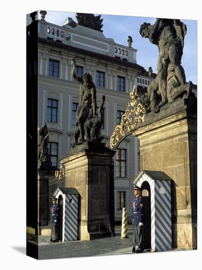 Two Guards in Front of the Gate to Prague Castle, Hradcany, Czech Republic-Richard Nebesky-Premier Image Canvas