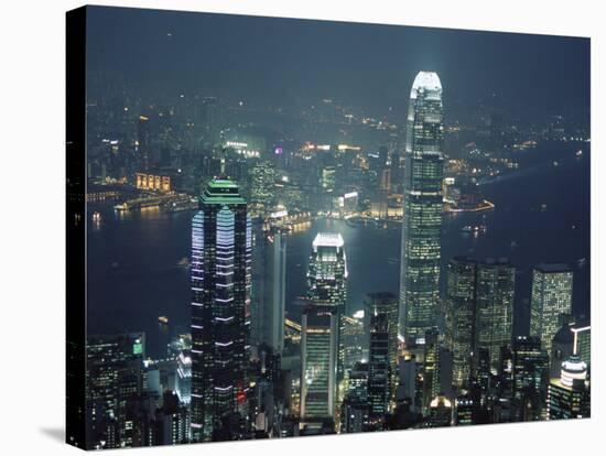 Two Ifc Building on Right and Skyline at Night, from Hong Kong Island, Hong Kong, China, Asia-Amanda Hall-Premier Image Canvas