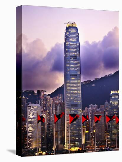 Two International Finance Centre Hong Kong Harbor Sunset Red Flags from Kowloon-William Perry-Premier Image Canvas