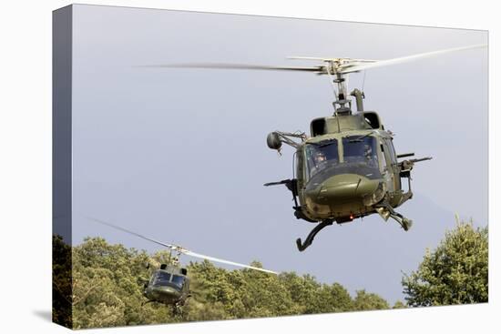 Two Italian Air Force Ab-212 Ico Helicopters Practice Low Level Flying-null-Premier Image Canvas