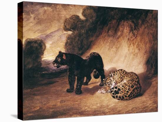 Two Jaguars from Peru-Antoine-Louis Barye-Premier Image Canvas