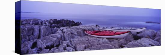 Two Kayaks on a Cliff, Cherry Hill, Nova Scotia, Canada-null-Premier Image Canvas