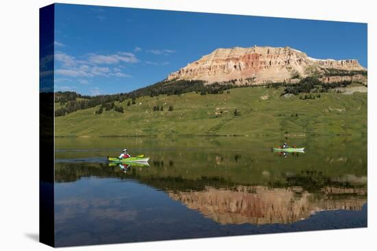 Two kayaks on Beartooth Lake Shoshone National Forest, Wyoming-Alan Majchrowicz-Premier Image Canvas