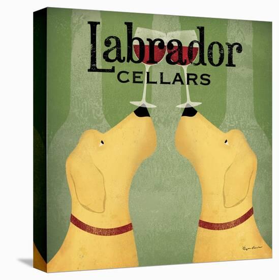 Two Labrador Wine Dogs Square-Ryan Fowler-Stretched Canvas