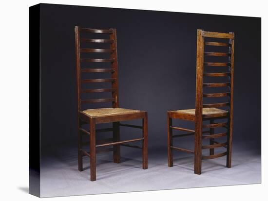 Two Ladder Back Chairs, for Miss Cranston's Tea Rooms, Glasgow, C.1903-Charles Rennie Mackintosh-Premier Image Canvas