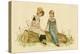 Two Little Girls Sitting on a Log-Kate Greenaway-Stretched Canvas