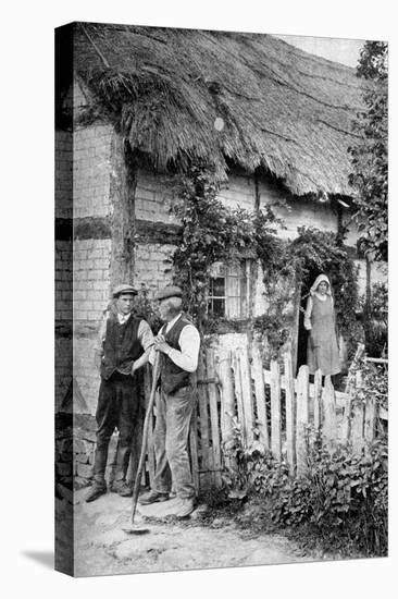 Two Men Chatting Outside a Cottage, Near Lucton, Herefordshire, C1922-AW Cutler-Premier Image Canvas